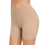 Womens Slip Shorts for Under Dress Seamless Shapewear Boyshorts Tummy Control Panties Shaping Shorts(#3 Beige(no Control),Medium)