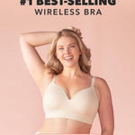 SHAPERMINT Wireless Bras for Women, No Underwire Full Coverage T-Shirt Bra, Comfortable Everyday Lingerie with Adjustable Straps, Small to Plus Size Chai