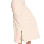MANCYFIT Half Slips for Women Under Dresses Lace Waistband Long Under Skirt with Slit Nude Large