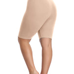 VOGUEMAX Women's Plus Size Short Leggings Stretchy Slip Shorts Mid Thigh Lightweight Pants Beige