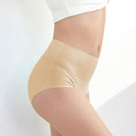 FallSweet No Show High Waist Briefs Underwear for Women Seamless Panties Multi Pack (Beige（4 Pack), L
