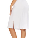 MANCYFIT Women's Half Slips for Under Dresses Non Cling Under Skirt Slips with Single Side Slits White Large