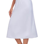 MANCYFIT Half Slips for Under Dresses Slip Skirt for Women A-line Underskirt for Dresses White Large