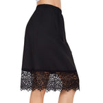 MANCYFIT Half Slips for Under Dresses Slip Skirt Extender for Women Underskirt Lace Trim A-Line Knee Length Black Large
