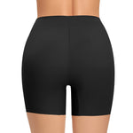 Womens Seamless Shaping Boyshorts Panties Tummy Control Underwear Slimming Shapewear Slip Shorts(#A1 Black(no Control),Large)