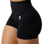 Gymreapers Seamless Shorts Infinity High Waist Biker Workout Scrunch Shorts for Women Athletic Gym Running Pilates Yoga Sport Short (Black)
