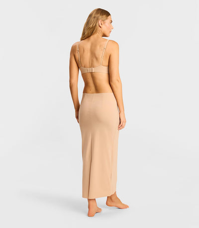 commando Classic Maxi Half Slip | Floor-Length Seamless Underslip | Patented Weighted Hem for Smooth, Stay-Put Draping | Beige, Small-Medium
