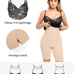 Popilush Lace Midi Dress Shapewear Dresses for Women V-Neck Slip Adjustable Straps Bodycon Slip with Underwire