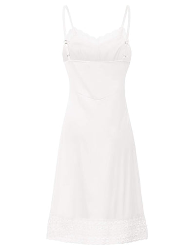 Belle Poque Lace Chemise White Full Slip Under Dress Whole Slips for Women M