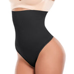 SHAPERIN Thong Shapewear for Women Tummy Control High Waisted Thong Panties Slimming Body Shaper Underwear Black M