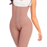 DELIE Fajas Colombianas Moldeadoras 186 High Compression Knee Length Girdle, 3 Lines of Hooks Butt Lifting Shapewear
