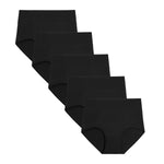 POKARLA Womens Cotton Underwear High Waisted Full Coverage Underpants Soft Breathable Postpartum Panties Stretch Briefs Black
