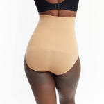 Underoutfit High Waisted Underwear for Women- Tummy Control Shapewear Panty- Small to Plus Sizes, Coffee, Large