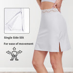 MANCYFIT Half Slips for Women Underskirt Short Mini Skirt with Floral Lace Waistband White Large