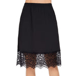 MANCYFIT Half Slips for Under Dresses Slip Skirt Extender for Women Underskirt Lace Trim A-Line Knee Length Black Large