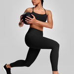 HeyNuts Workout Pro 7/8 Leggings for Women, High Waisted Compression Workout Leggings Athletic Tummy Control Buttery Soft Yoga Pants 25'' Black S(4/6)