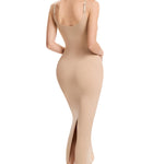 ciksob Shapewear Slips For Under Dress Deep V Neck Tummy Control Long Full Slip Dresses for Women Seamless Body Shaper with Adjustable Strap Beige M