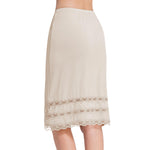 MANCYFIT Half Slips for Women Underskirt Dress Extender Lace Trim Knee Length Midi Skirt Natural Large