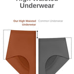 Cuweni Womens Underwear Seamless High Waisted Briefs Silky Stretch No Show Breathable Full Coverage Ladies Panties 6 Pack (US, Alpha, Large, Regular, Regular, 6 color packs)