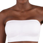 SHAPERMINT Strapless Bra, Wireless Non-Slip Bandeau, Convertible Straps, Molded Strapless Bras for Women S to Large Breasts White