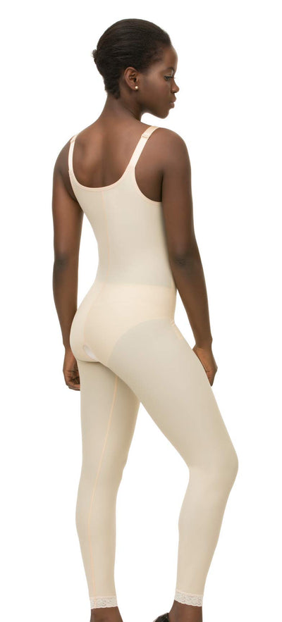 Isavela 2nd Stage Body Suit Ankle Length Plastic Surgery Compression Garment W/Bra (BB08) (SM, Black)