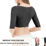 KSKshape Arm Shaper for Women Arm Compression Sleeves Post Surgical Slimming Sleeves Posture Corrector Tops Shapewear Black,XL