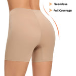 Womens Seamless Shaping Boyshorts Panties Tummy Control Underwear Slimming Shapewear Slip Shorts(#A1 Beige(no Control),Small)