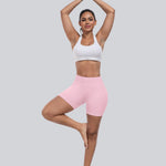 CHRLEISURE Workout Shorts for Women, High Waisted Butt Lifting Scrunch Sports Seamless Gym Shorts Set (BlackNavyPinkLGray,S)