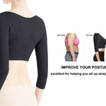 KSKshape Arm Shaper for Women Arm Compression Sleeves Post Surgical Slimming Sleeves Posture Corrector Tops Shapewear Black