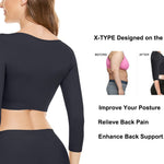 KSKshape Arm Shaper for Women Post Surgery Arm Lipo Compression Sleeves Front Closure Shapewear Bra Posture Corrector Tank Top,Black,L