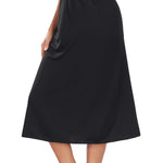 MANCYFIT Half Slips for Under Dresses Slip Skirt for Women A-line Underskirt for Dresses Black Large