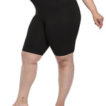 VOGUEMAX Women's Plus Size Short Leggings Stretchy Slip Shorts Mid Thigh Lightweight Pants Black