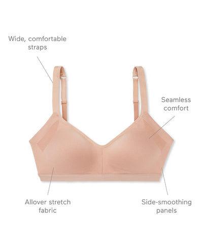 Warner's Women's Easy Does It Underarm Smoothing with Seamless Stretch Wireless Lightly Lined Comfort Bra RM3911A, White, Medium