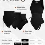 Popilush Bodysuits for Women Tummy Control Shapewear Compression Black Body Suit Seamless Thong Halter Cotton Casual Tank Top for Spring & Summer