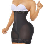YIANNA Tummy Control Shapewear for Women Strapless Fajas Colombianas Moldeadoras Postpartum Body Shaper Shorts Butt Lifter Compression Garment with Zipper Crotch,YA7272-Black-M
