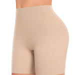 Womens Seamless Shaping Boyshorts Panties Tummy Control Underwear Slimming Shapewear Slip Shorts(#A1 Beige(no Control),Small)