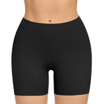 Womens Seamless Shaping Boyshorts Panties Tummy Control Underwear Slimming Shapewear Slip Shorts(#A1 Black(seamless),Medium)