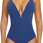 SHAPERIN Women's Deep V Neck Bodysuit Double Lined Plunge Tummy Control Shapewear Thong Body Suits Backless Cami Tank