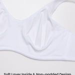 DELIMIRA Women's Confishape Full Coverage Bra Plus Size T Shirt Supportive Underwire Unlined Comfortable Bras White - Unlined 38D