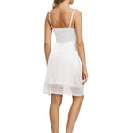 Belle Poque Lace Chemise White Full Slip Under Dress Whole Slips for Women M