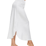 MANCYFIT Long Half Slip for Women Under Dress Satin Slip Skirt Extenders 36" Maxi Underskirt White XX-Large