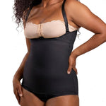 Isavela Stage 2 Compression Panty Bodysuit, Lipo Tummy Tuck Abdominoplasty BBL Recovery Post Surgical (BS02) (MD, Black)