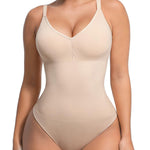 Lover-Beauty Seamless Shapewear Bodysuits for Women Tummy Control Body Suits Deep V Neck Thong Shaper Skin Medium-Large