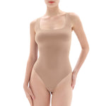Popilush Double Lined Square Neck Body suits Backless Bodysuit Tank Tops Comfortable Bodysuits Tops