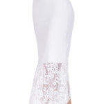 MANCYFIT Half Slips for Under Dresses Extender Slip Skirt for Women Lace Trim Long Underskirt 32 Inch White XX-Large