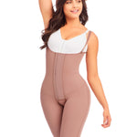 DELIE Fajas Colombianas Moldeadoras 186 High Compression Knee Length Girdle, 3 Lines of Hooks Butt Lifting Shapewear