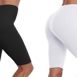 VOGUEMAX Women's Plus Size Short Leggings Stretchy Slip Shorts Mid Thigh Lightweight Pants