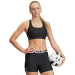 Under Armour Womens Crossback Mid Impact Sports Bra , Black (001)/Jet Gray , Large