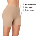 Womens Slip Shorts for Under Dress Seamless Shapewear Boyshorts Tummy Control Panties Shaping Shorts(#3 Beige(no Control),Medium)