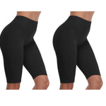 VOGUEMAX Women's Plus Size Short Leggings Stretchy Slip Shorts Mid Thigh Lightweight Pants